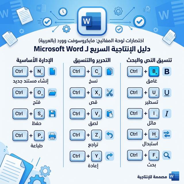 Arabic Keyboard Shortcuts for MS Word &mdash; Guide 2026